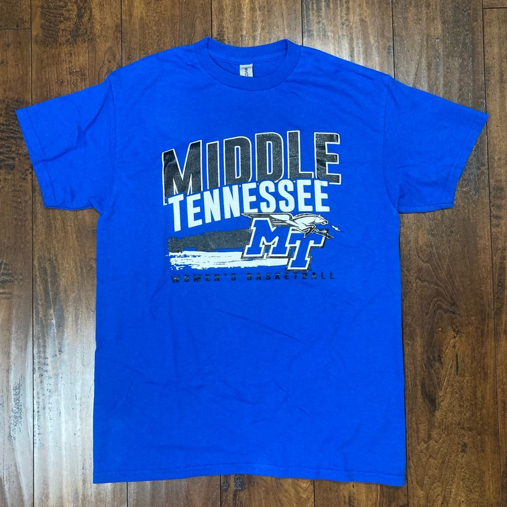 MTSU MIDDLE TENNESSEE Shirt Blue Raiders Women’s Basketball Size MEDIUM